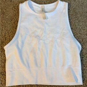 Babaton Ivory Ribbed Top